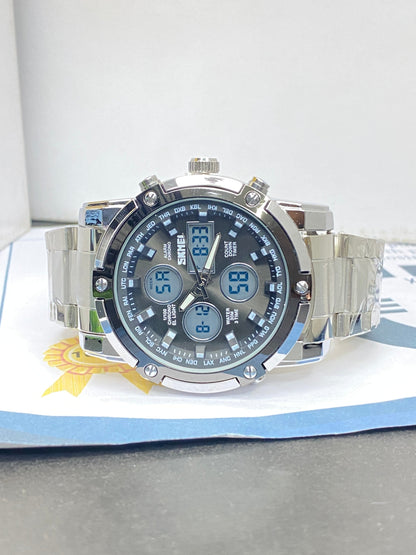 SKMEI 1389 Dual Display (Analog & Digital) Chain Watch For Men