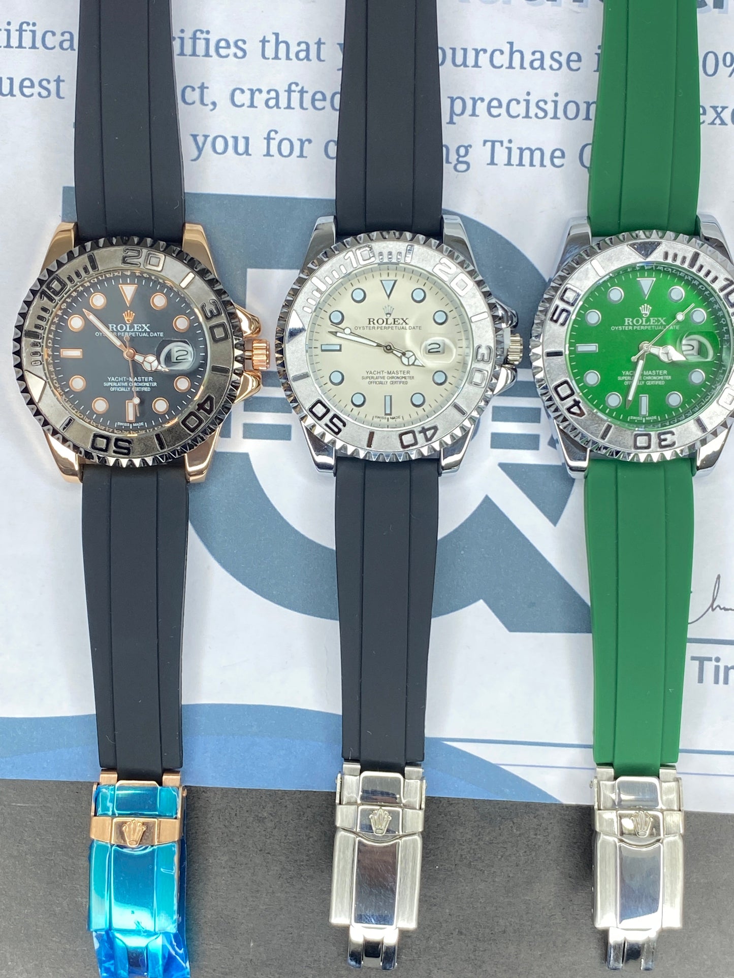 RLX Yacht Master Swiss-Made Watch with Rotatable Bazel and Date Display