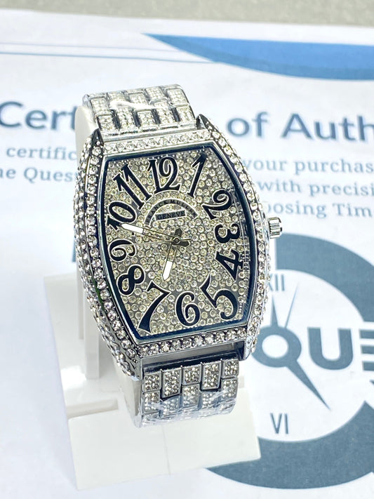 Franck Muller-FY8620 Curvex iced Out Luxury Analog Stainless Steel Made Watch For Men