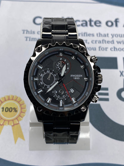 FNGEEN - 1853 Analog Time Stainless Steel Watch For Men With Date Display