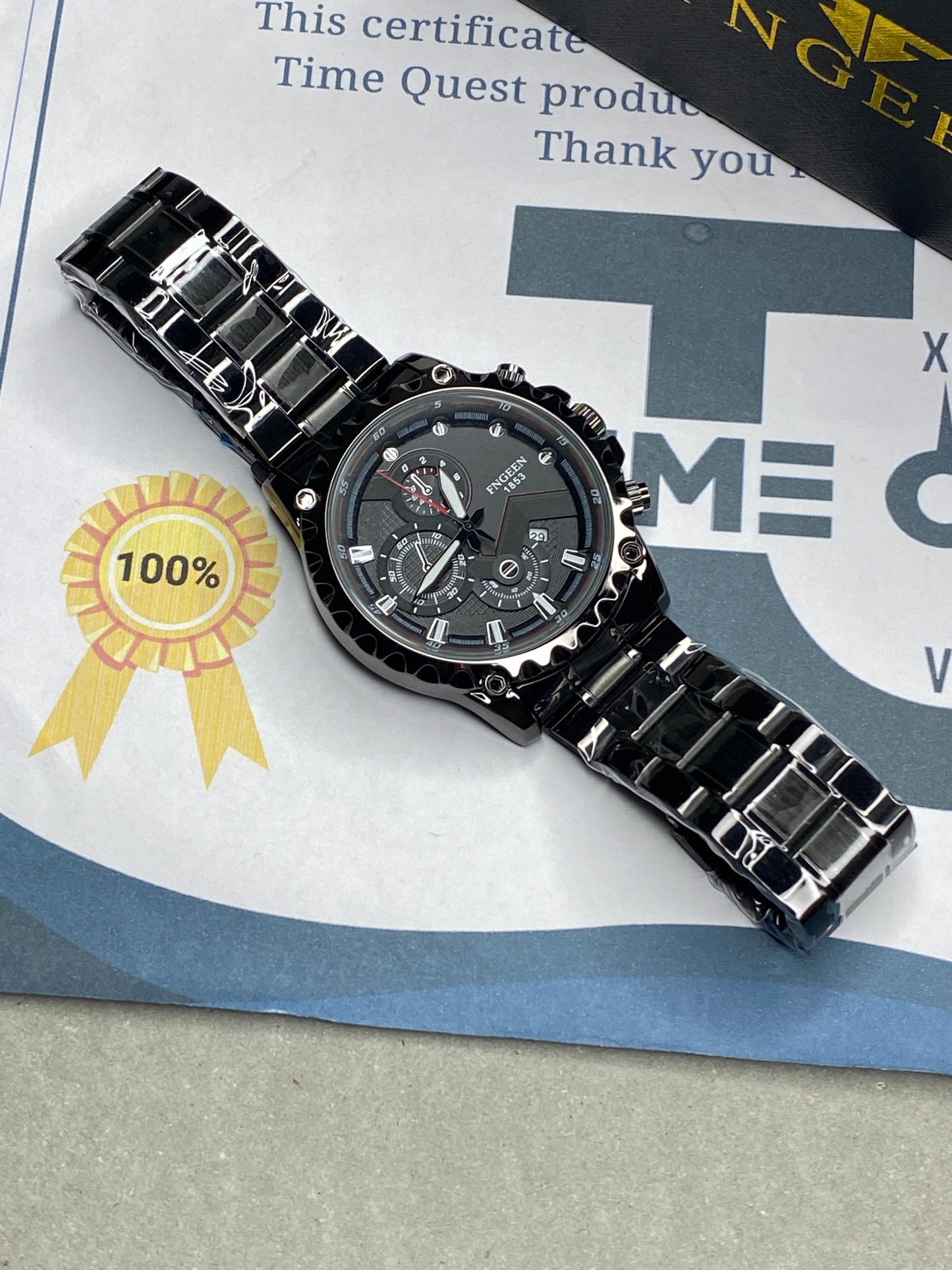 FNGEEN - 1853 Analog Time Stainless Steel Watch For Men With Date Display