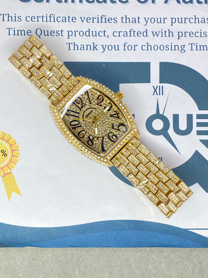 Franck Muller-FY8620 Curvex iced Out Luxury Analog Stainless Steel Made Watch For Men