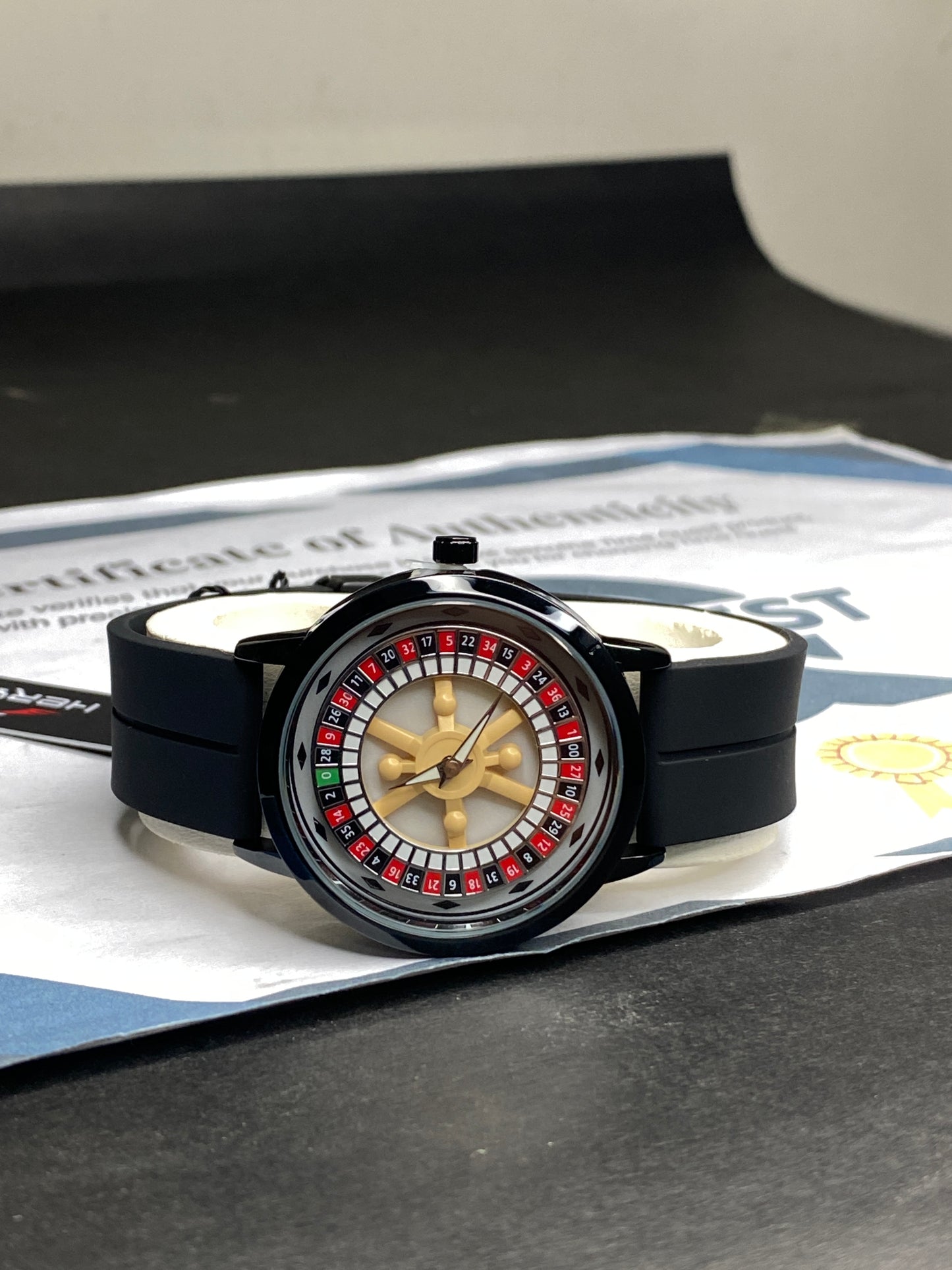 Heyri Rotatory Dial Caseno Design Watch with Silicon Straps & Magnetic Lock for Men